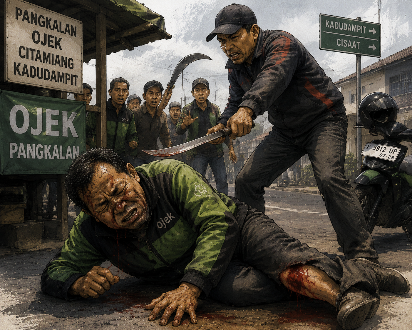 Gara-Gara Rebutan Penumpang, Tukang Ojek di Sukabumi Dibacok Rekannya hingga Kritis