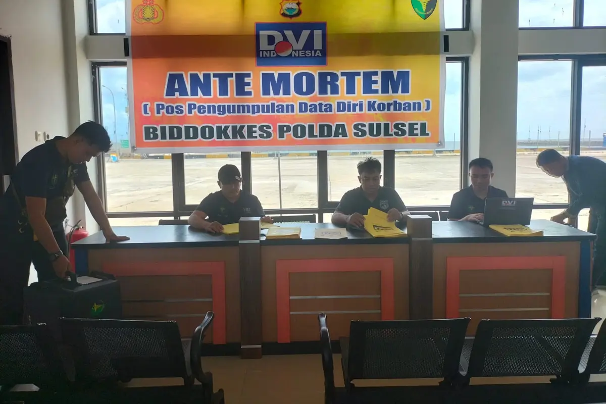 Tim DVI Polda Sulsel Buka Pos Ante Mortem untuk Percepat Identifikasi Korban KM Nurul Salsa