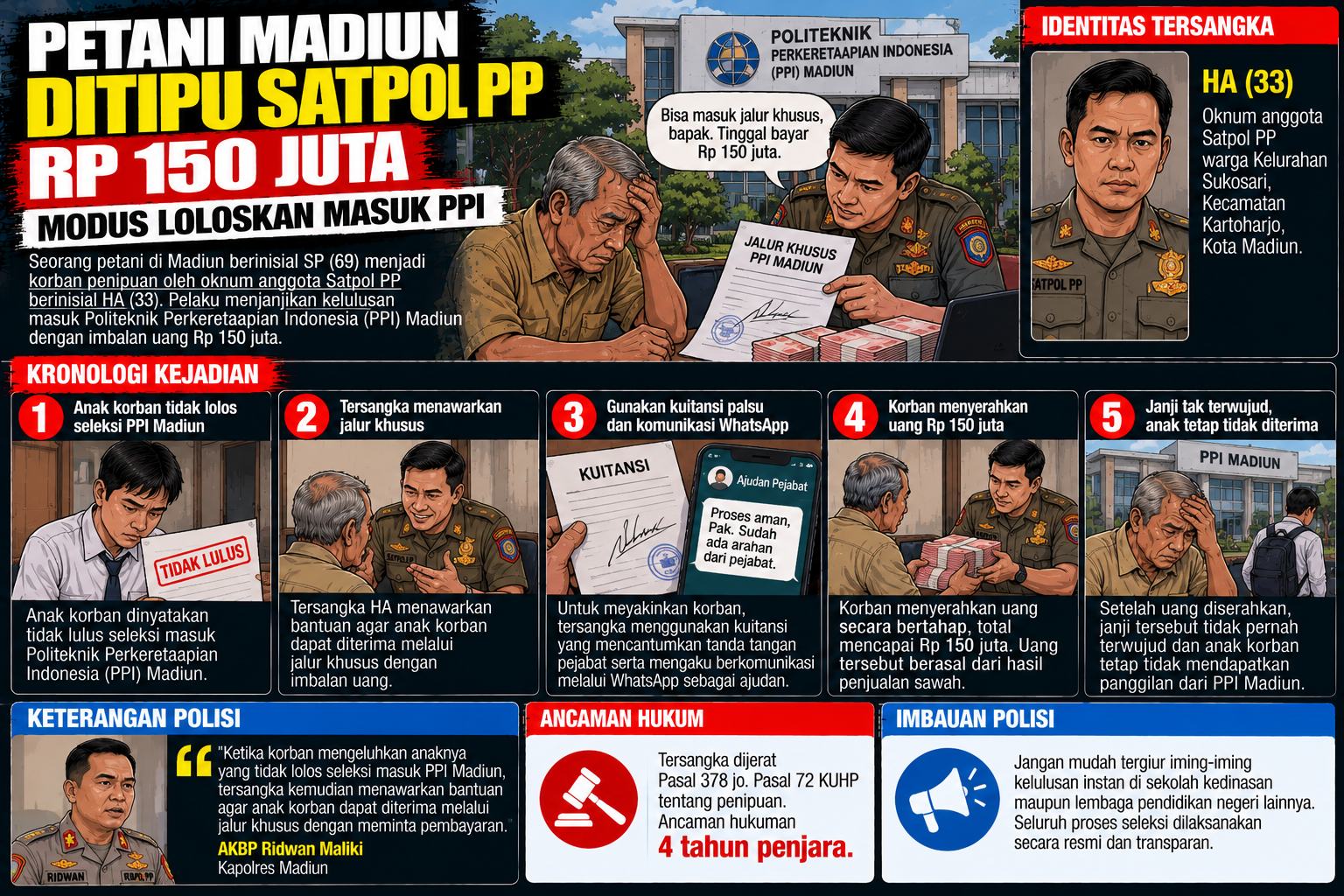 Petani di Madiun Diduga Ditipu Oknum Satpol PP Rp150 Juta dengan Modus Jalur Khusus PPI