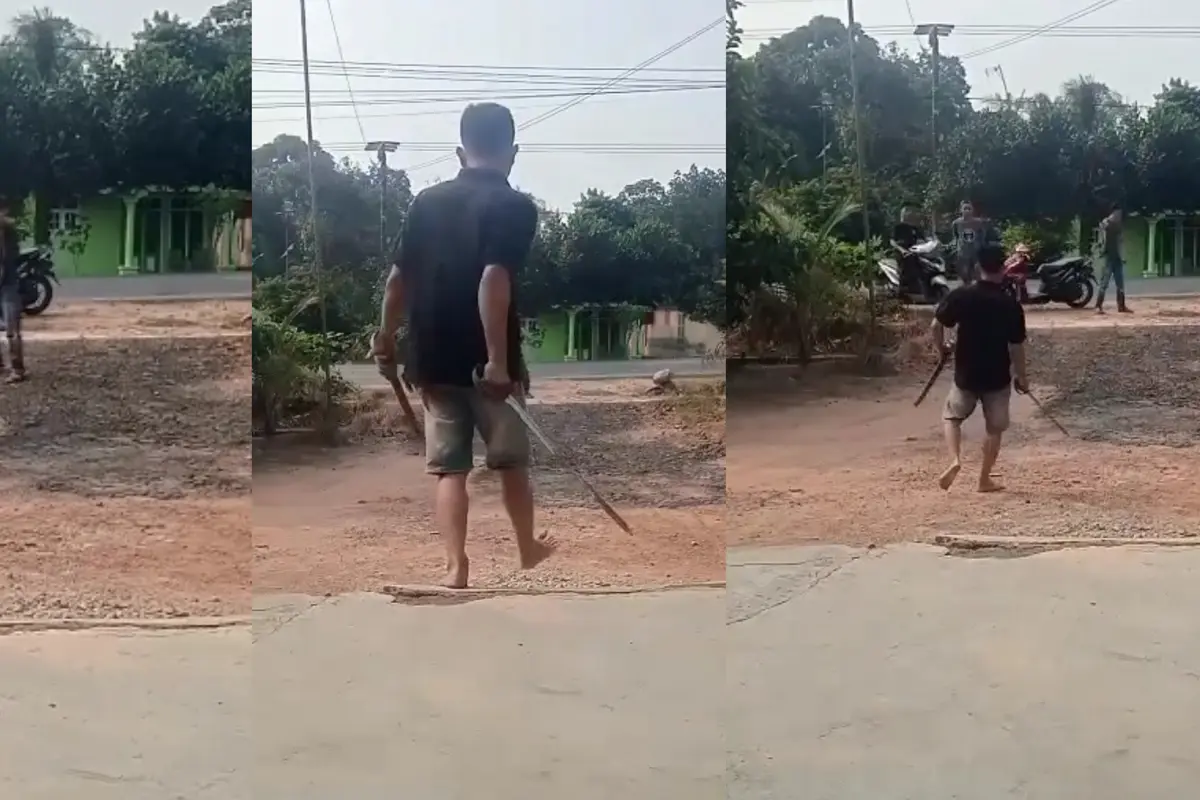 Viral Video Duel Menggunakan Pedang di Lampung Timur: Satu Orang Alami Luka Parah di Tangan Nyaris Putus